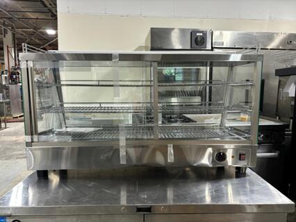 Marchia SHCC186 48" Stainless Steel Heated Countertop Display, Front, Rear Doors
