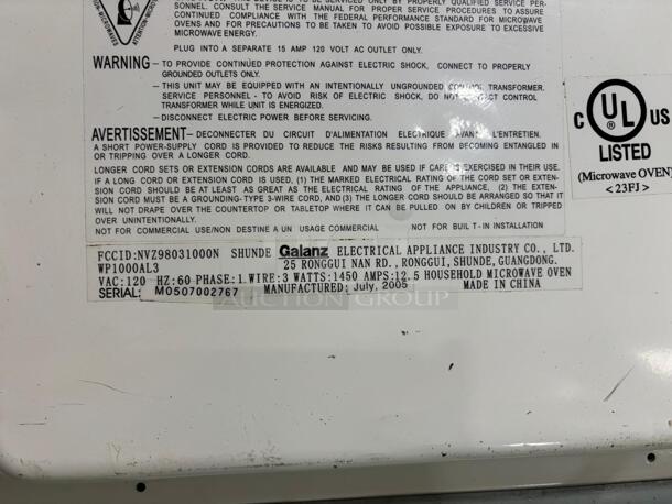 GALANZ countertop microwave - Image 4 of 4