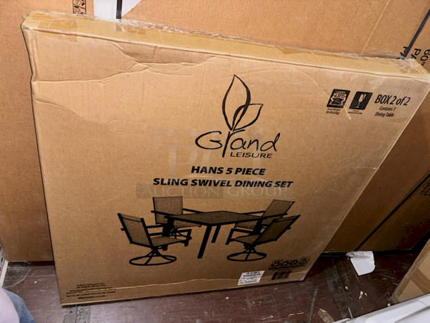BOX 2 of 2 - Better Homes & Gardens HANS 5 Piece Sling Swivel Dining Set - Dining Table Only
 - Image 1 of 3
