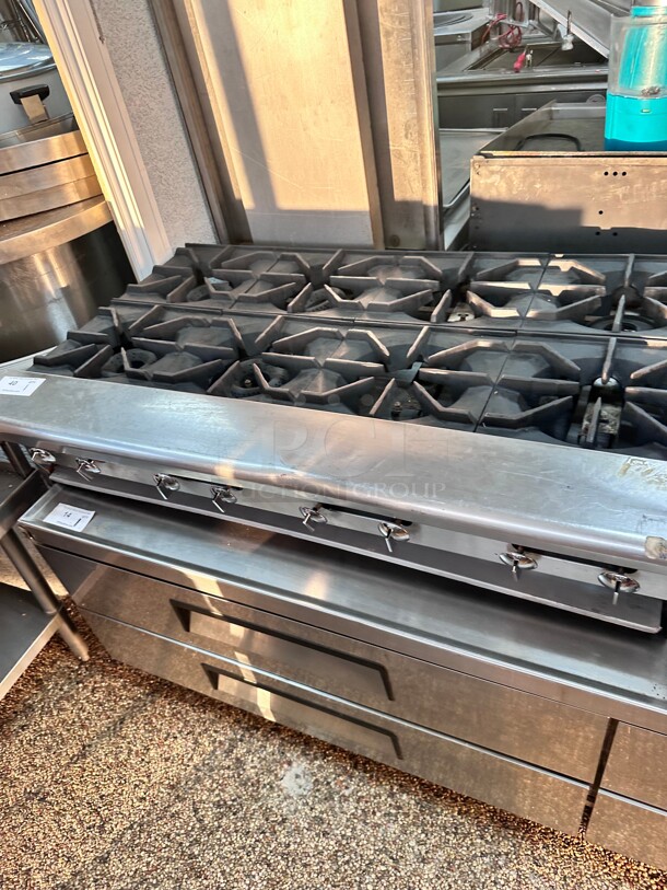 Certified Working American Range Commercial 48 inch Hot Plate with 8 Burners Natural Gas NSF  - Image 2 of 7