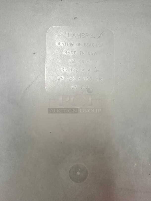 Cambro EN 631-1 Camwear Half Size 6in Deep Polycarbonate Food Pan - Image 3 of 6