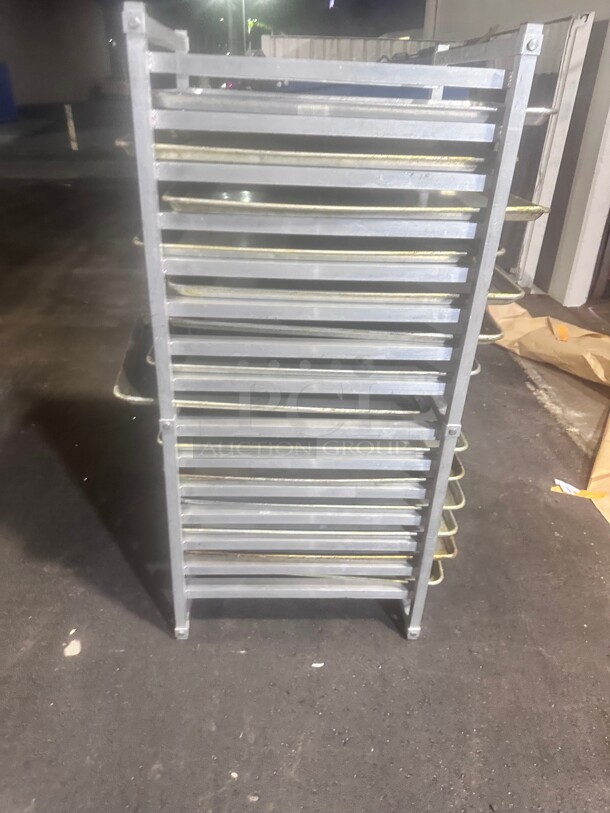 GSW USA All Welded Aluminum Half Size Bun Pan Rack 13 Pan Capacity NSF With 13 Full Sheet Pans - Image 1 of 4