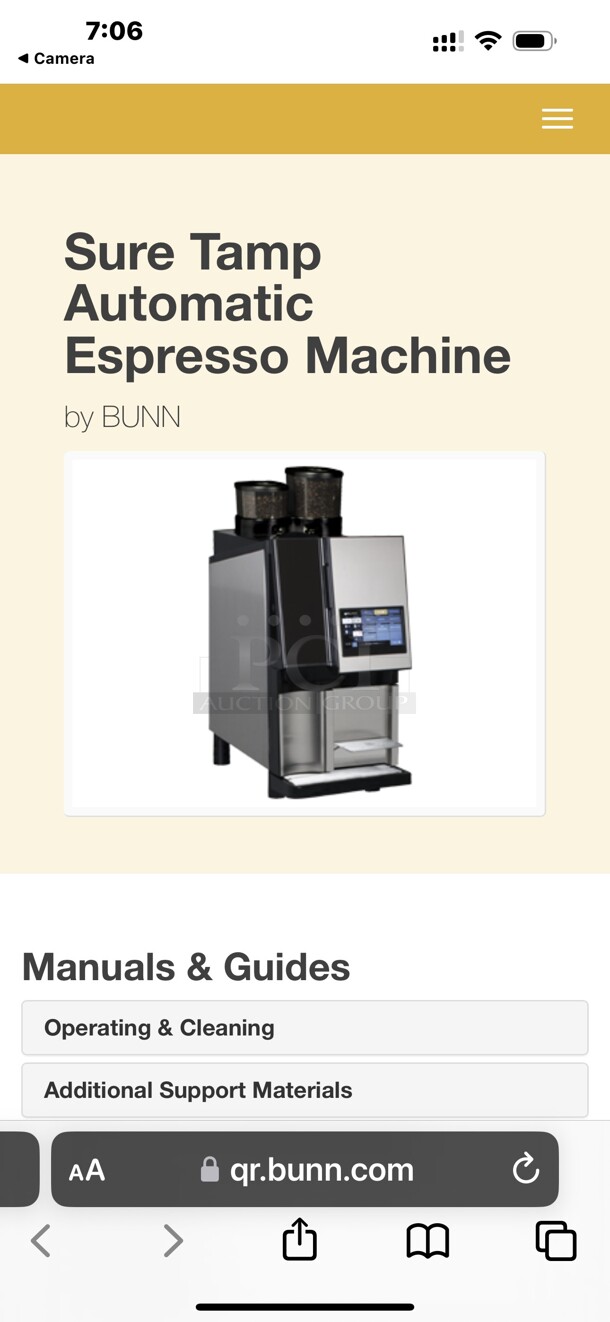 Late Model BUNN Espresso Sure Tamp Steam Super automatic Espresso Machine 220 Volt 1 Phase Working! Makes Great Latte  - Image 7 of 7