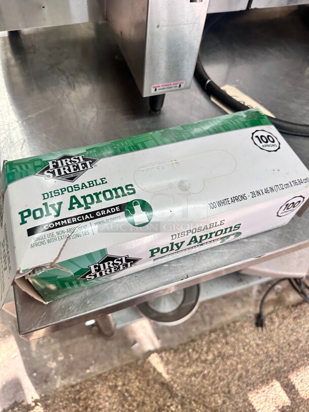 New First Street Aprons, Poly, Disposable, White, Commercial Grade 100 CT - Image 2 of 5