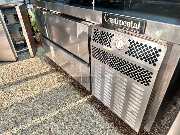 Continental 48" Chef Base w/ (2) Drawers - 115v Tested and Working - Image 7 of 8