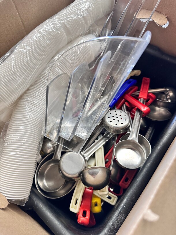 One Lot A Box Of Kitchen Spoons and a Menu Holder - Image 3 of 5