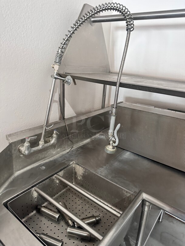 Commercial Stainless Steel Dishwasher Table with  Sink 
94x32x78 - Image 4 of 8