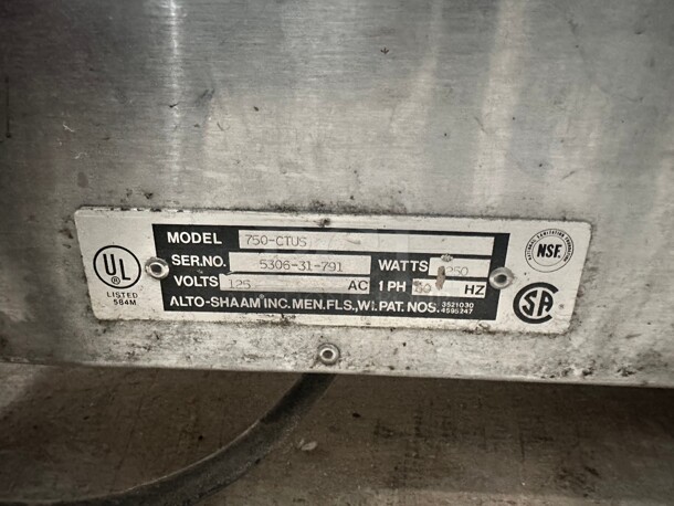 Alto-Shaam 750-CTUS Hot Food Holding Cabinet - 120V Tested and Working - Image 5 of 6