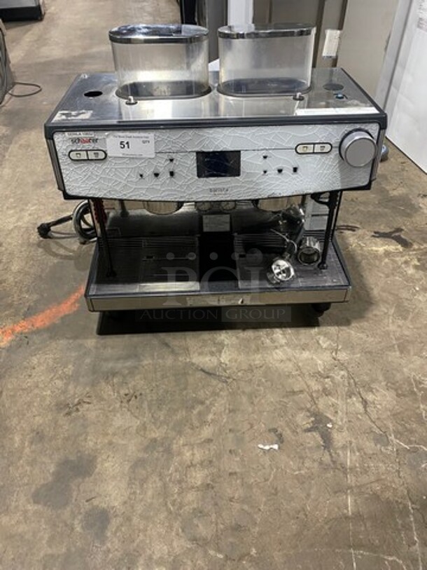 WOW! LATE MODEL! Dunkin Donuts Edition! Schaerer Commercial Countertop 2 Group Espresso Machine! With Steam Lines! Stainless Steel! On Small Legs!