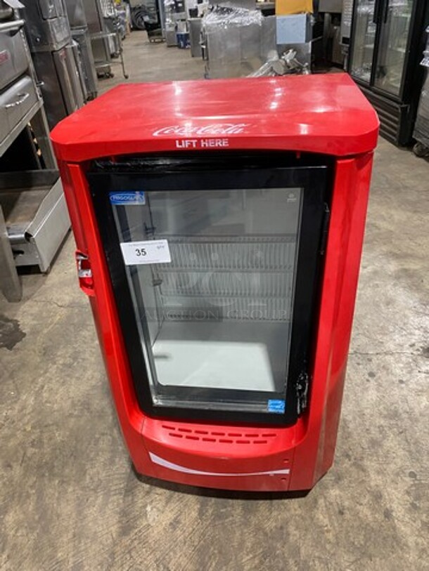 Frigoglass Countertop Mini Fridge! With Front And Top Access Doors! With Poly Racks! Model: IMPULSECHESTCOOLER 120V 60HZ 1 Phase