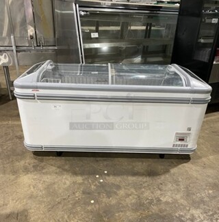 AHT Commercial Reach Down Chest Freezer Display! With Poly Coated Baskets! Model: MALTA185 SN: 30339300003040 120V 60HZ 1 Phase