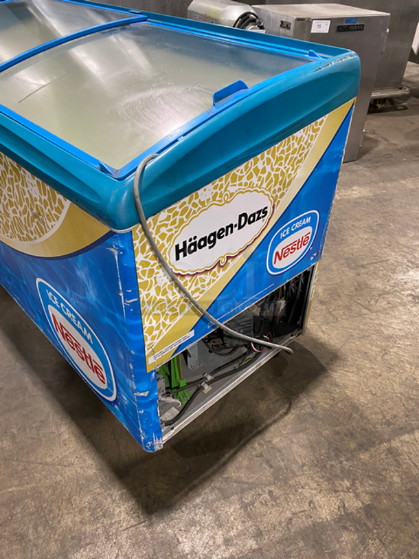 AHT Commercial Reach Down Freezer Merchandiser! With 2 Top View Through Sliding Doors! Model: RIOS150UL SN: 25499300001680 120V 60HZ 1 Phase - Image 2 of 7