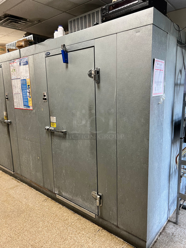 AWESOME! Norlake Commercial Self Contained 6x6 Walk-In Freezer! With Floor! WORKING WHEN REMOVED! Model: KLF66CRSUB SN: 08021649