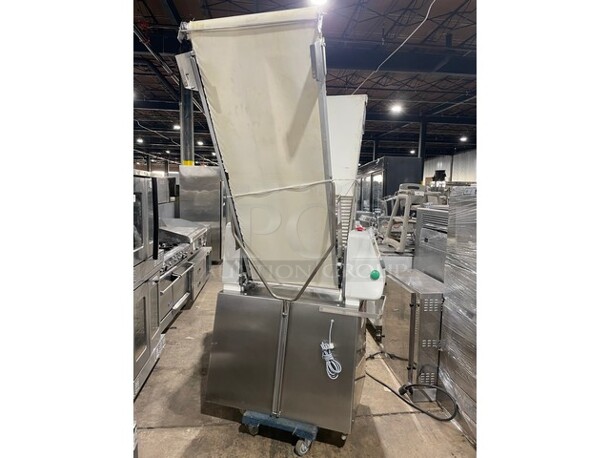 Sweet! Rondo Seewer Commercial Floor Style Automatic Adjustable/Reversible Dough Sheeter! Stainless Steel Body! Model: SFS611 Serial B9A011105! 208V 3 Phase!  - Image 10 of 12