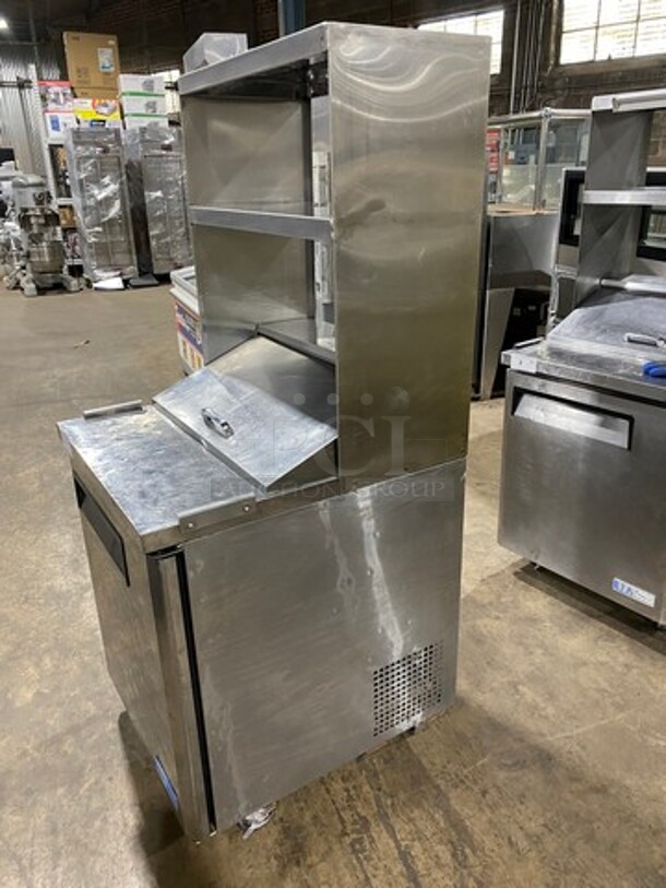 Turbo Air Refrigerated Salad Bar Island! With Double Over Head Shelf Storage! Single Door Storage Space Underneath! All Stainless Steel! On Casters! Model: MST28 115V - Image 4 of 10