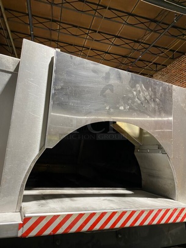 AMAZING! Bakers Pride Commercial Natural Gas Powered Double Deck Pizza Oven! With Stones! All Stainless Steel! On Legs! 2x Your Bid Makes One Unit! Model: FC516 SN: H08G006! Working When Removed! - Image 5 of 12