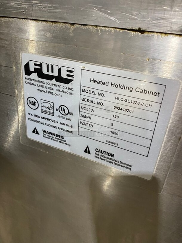 FWE Commercial Countertop Food Warming/Holding Cabinet! All Stainless Steel! On Casters! Model: HLCSL18268CH SN: 092440201 120V  - Image 5 of 9