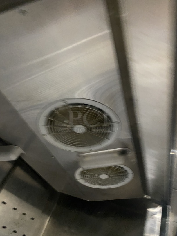  LATE MODEL! 2021 Bison All Stainless Stell Commercial  Double Door Reach In Cooler! On Commercial Casters! Working When Removed! MODEL: BRR-46 SN: BRR-4600321052900K8008 1PH! - Image 6 of 8