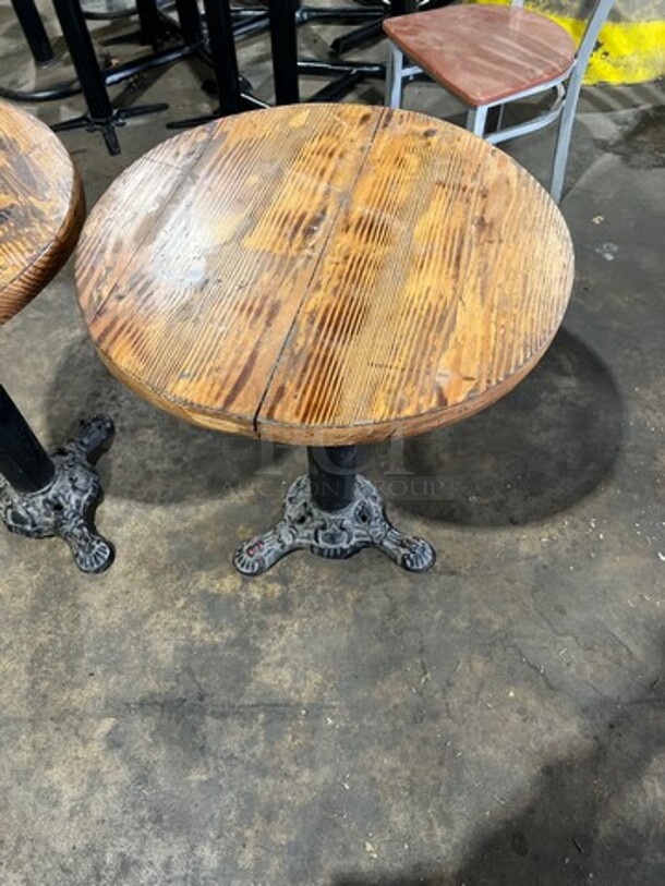 WOW! Solid Wood 24" Round Dining Table! With Black Pedestal Base! 2x Your Bid! - Image 3 of 3