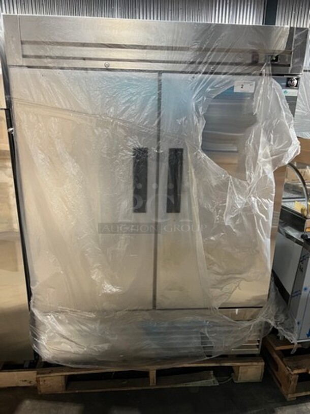 COOL! NEW! SCRATCH-N-DENT! Elite Commercial 2 Door Reach In Cooler! Poly Coated Racks! All Stainless Steel! - Image 1 of 4