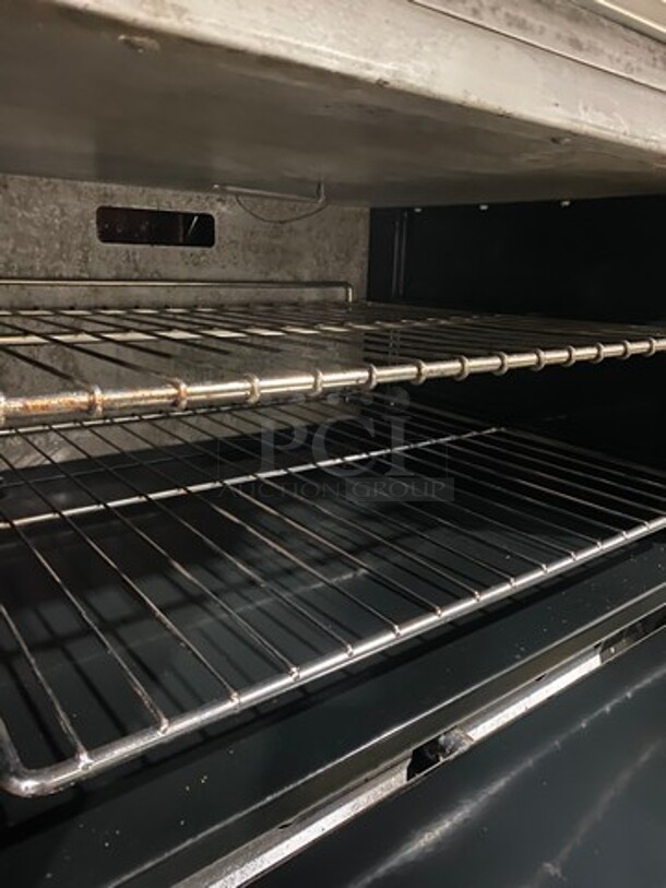 NICE!  American Range Natural Gas Powered 6 Burner Stove! With Full Size Oven Underneath! With Raised Back Splash And Salamander! All Stainless Steel! On Casters! Model: AR6 SN: 201215005 - Image 8 of 12