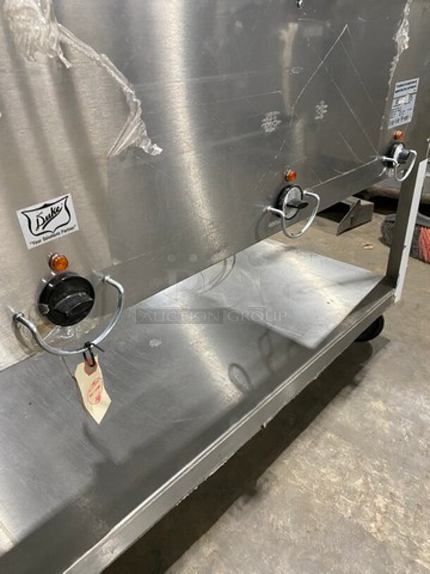 Duke Commercial Electric Powered 3 Well Steam Table! With Storage Space Underneath! All Stainless Steel! On Casters! Model: E303M SN: 12063086 208V 60HZ 3 Phase - Image 8 of 10