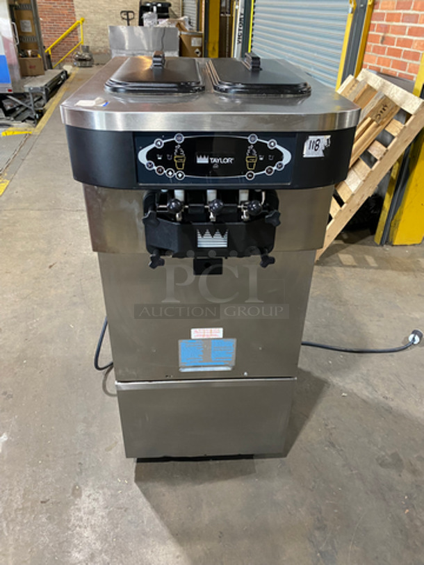 2012 Taylor Crown Commercial 3 Handle Ice Cream Machine! All Stainless Steel! On Casters! Model: C72333 SN: M2052703 208/230V 60HZ 3 Phase