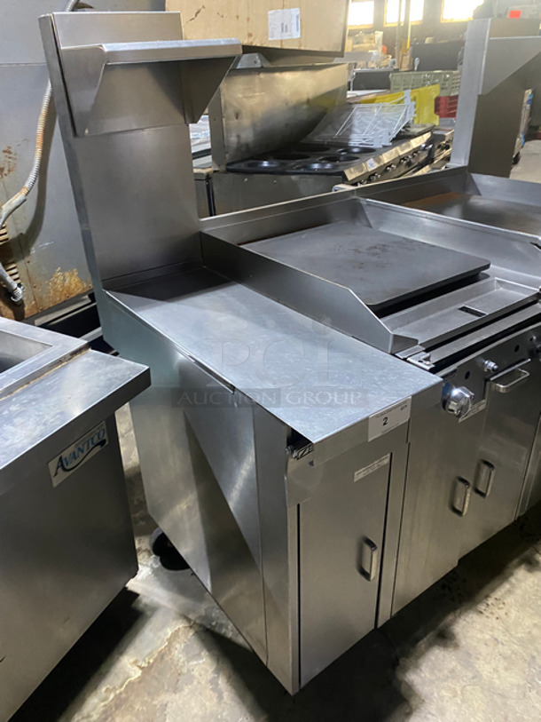 AMAZING! Southbend Commercial Heavy Duty Natural Gas Powered Double Plancha Workstation! With Dual Sided Work Ends! With Dual Sided Back Splash And Salamander Shelves! With Storage Space Underneath! All Stainless Steel! On Casters! Model: PC24CPP SN: 16K51296 - Image 2 of 12