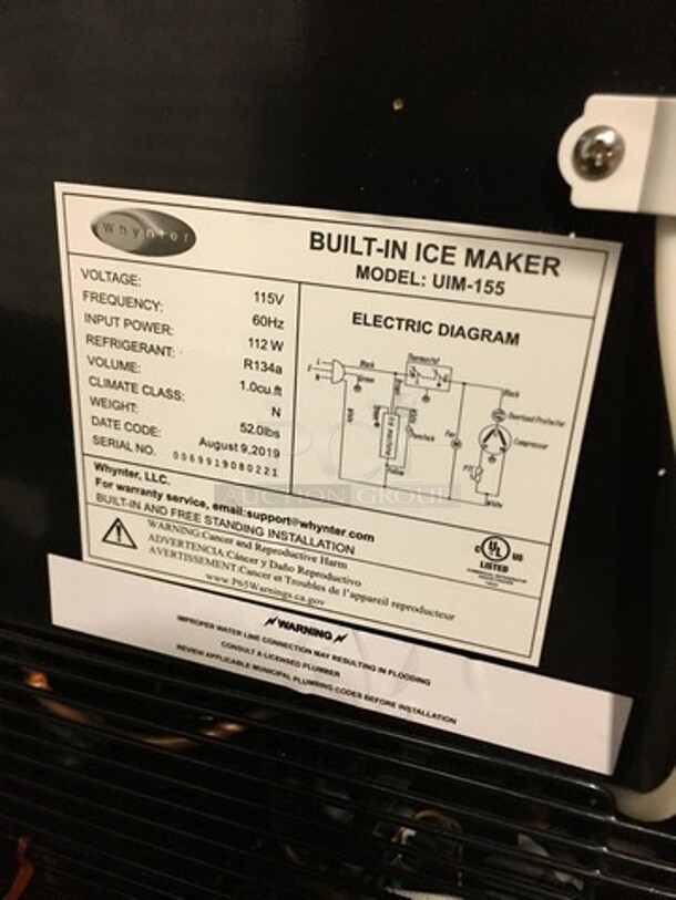 SCRATCH-N-DENT! Whynter Undercounter Built In Ice Maker! 12LB Ice Capacity! All Stainless Steel! Model: UIM155 115V - Image 5 of 9
