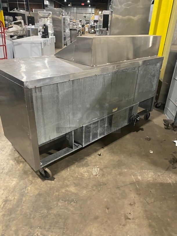 Amazing Beverage Air! All Stainless Steel Commercial Sandwich  Prep Table! On Commercial Casters! Electric Powered!110v - Image 4 of 9