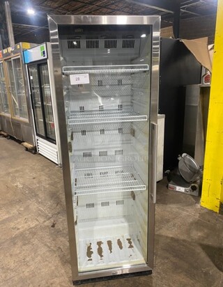 Summit Commercial Single Door Reach In Cooler Merchandiser! With View Through Door! Poly Racks! Model: SCR1400WLH SN:365023195200052 115V 