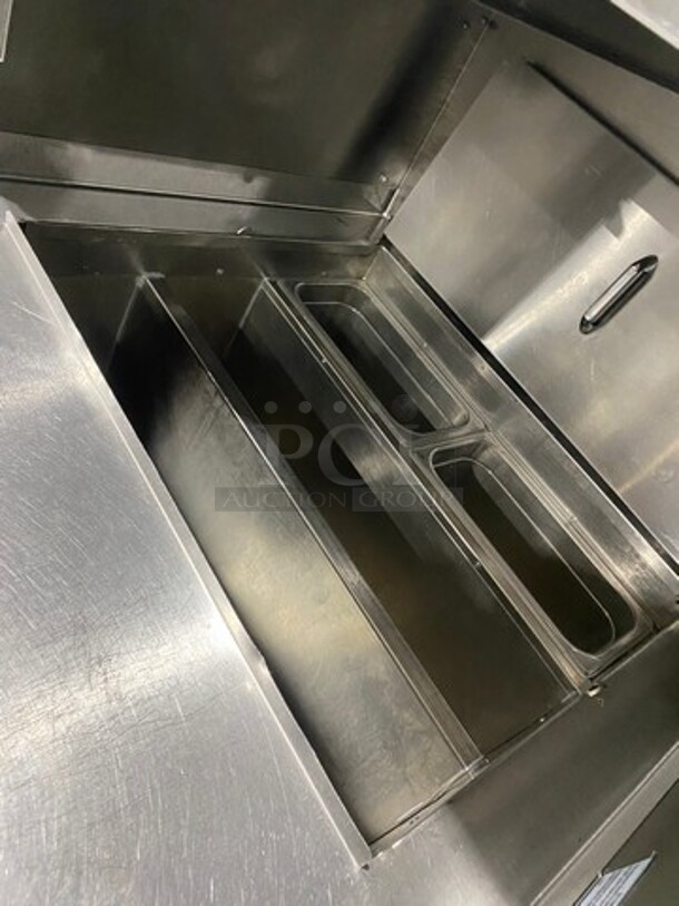 NICE! Duke Commercial Custom-Made Refrigerated Prep Table! With 2 Drawer Space Underneath! All Stainless Steel! On Casters! Model: DCDD32COOK SN: 06152658 120V 60HZ 1 Phase - Image 5 of 9