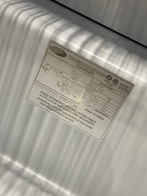 NEW! OUT OF THE BOX! SCRATCH-N-DENT! Whynter Commercial Single Door 10.6 cu. ft. Reach In Cooler Merchandiser! With View Through Door! With Poly Coated Racks! Model: CBM1060XLW 115V - Image 7 of 8