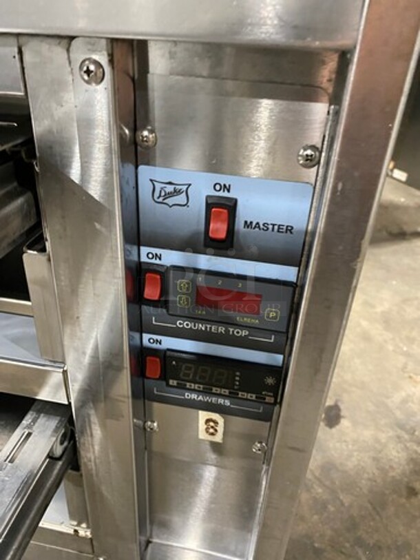 NICE! Duke Commercial Custom-Made Refrigerated Prep Table! With 2 Drawer Space Underneath! All Stainless Steel! On Casters! Model: DCDD32COOK SN: 06152658 120V 60HZ 1 Phase - Image 7 of 9