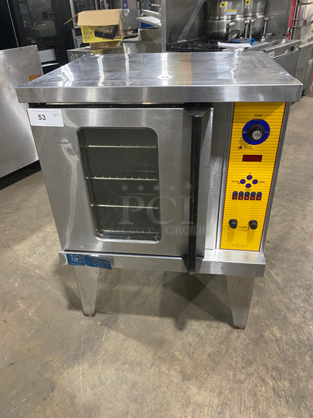 Duke Commercial Electric Powered Single Deck Convection Oven! With View Through Door! Metal Oven Racks! All Stainless Steel! On Legs!