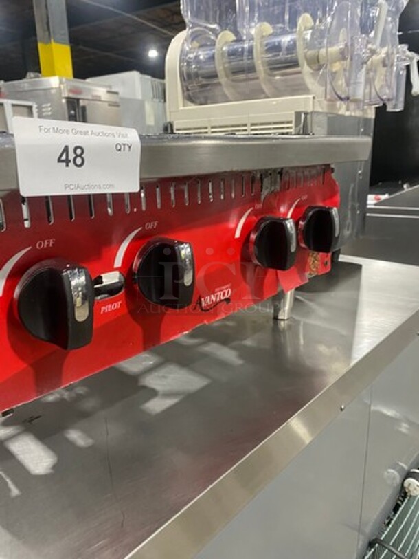 Avantco Commercial Countertop Natural Gas Powered 4 Burner Range! With Back And Side Splashes! All Stainless Steel! On Small Legs! - Image 7 of 8