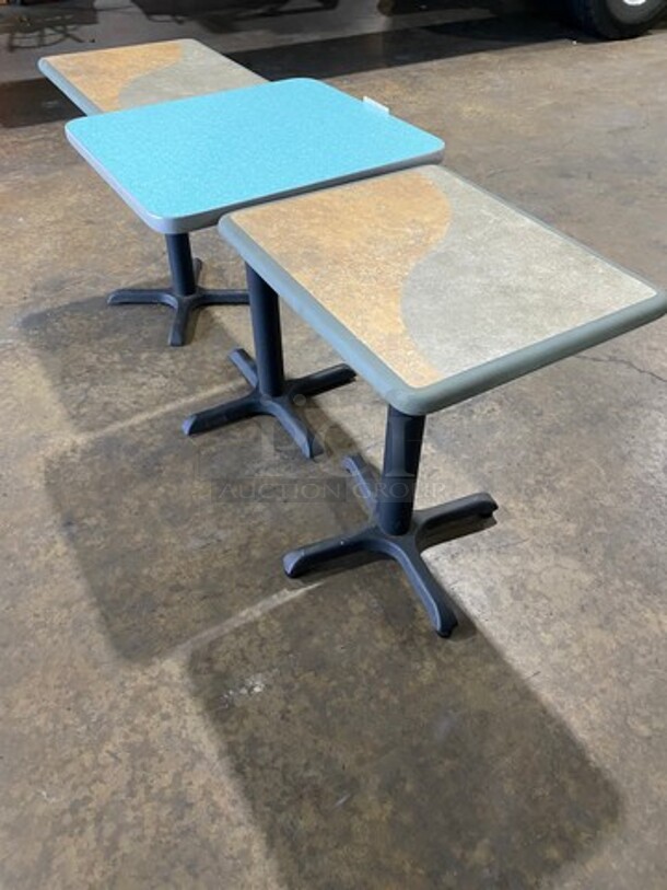 Multi Pattern Square Table! With Black Metal Body! 3x Your Bid! - Image 4 of 7