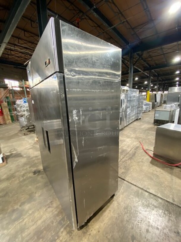 WOW! Late Model 2017! Atosa Commercial 2 Door Reach In Freezer! With Poly Coated Racks! All Stainless Steel! On Casters! Model: MBF8002 SN: MBF8002AUS100317030800C40012 115V 60HZ 1 Phase! Working When Removed! - Image 2 of 9
