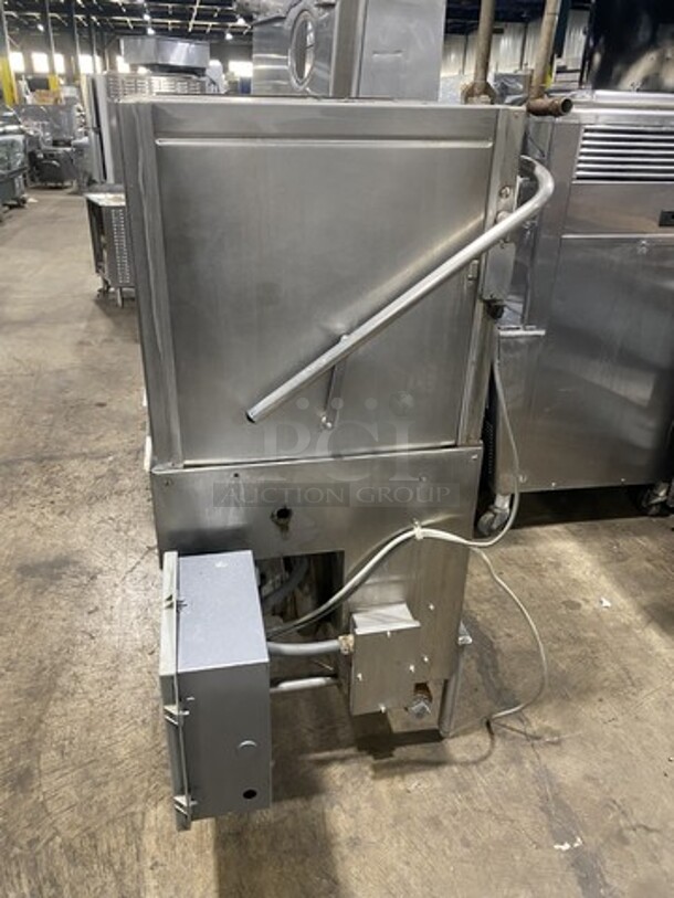Hobart Heavy Duty Commercial Upright Pass Through Dishwasher! With Entering & Receiving Wash Table! With Garbage Disposal!  All Stainless Steel! On Legs! - Image 4 of 9