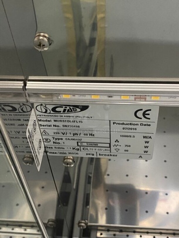 NEW NEVER USED! OUT OF THE BOX! 2016 Ciam Commercial Refrigerated Open Grab-N-Go Display Case! Solid Stainless Steel! MISSING BOTTOM FRONT COVER! Model: MURSTDL6FL15 SN: SN230416 220V 60HZ 1 Phase - Image 8 of 10