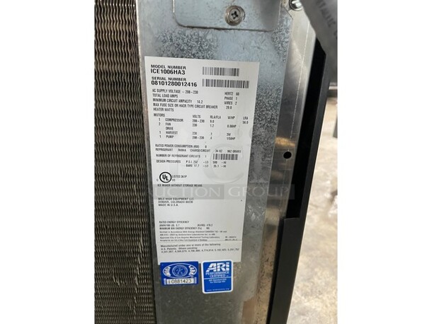 Ice-O-Matic ICE1006HA3 1000LBS Stainless Steel Commercial Ice Maker! 208-230 Volts, 1 Phase. Air Cooled!  - Image 7 of 10