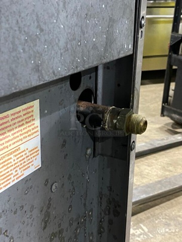 Garland Commercial Natural Gas Powered 2 Burner Stove With Hot Plate! With Oven Underneath! With Raised Back Splash And Salamander Shelf! All Stainless Steel! On Legs! - Image 8 of 8