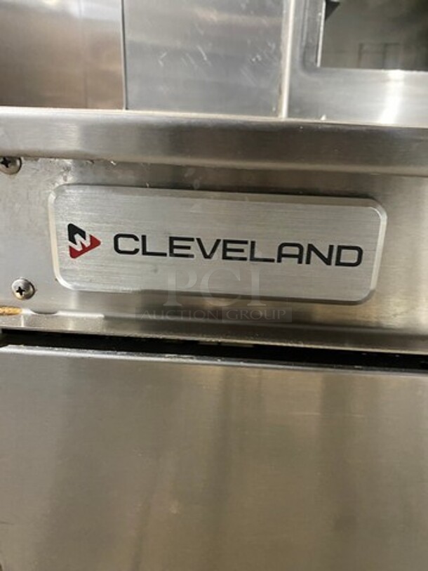 WOW! Cleveland Stainless Steel Commercial Floor Style Natural Gas Powered 3 Deck Pressure Steam Cabinet!! MODEL PGM3003 SN:190323050457 115V 1PH - Image 9 of 12