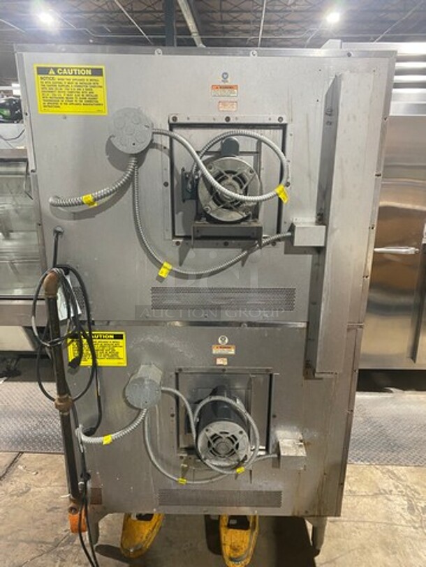 Vulcan Commercial Natural Gas Powered Double Deck Convection Oven! With View Through Doors! Metal Oven Racks! All Stainless Steel! On Legs! 2x Your Bid Makes One Unit! WORKING WHEN REMOVED! - Image 3 of 11