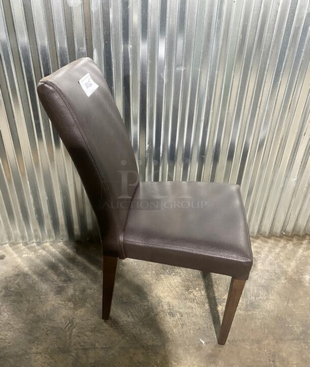 NEW! Brown Vinyl Dining Chair! 2x Your Bid! - Image 2 of 6
