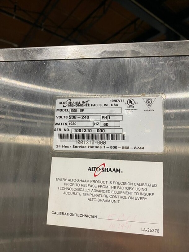 Alto Shaam Commercial Heated Holding Cabinet/ Food Warmer! All Stainless Steel! On Casters! Model: 1000UP SN: 1001310000 208/240V 60HZ 1 Phase! - Image 5 of 9