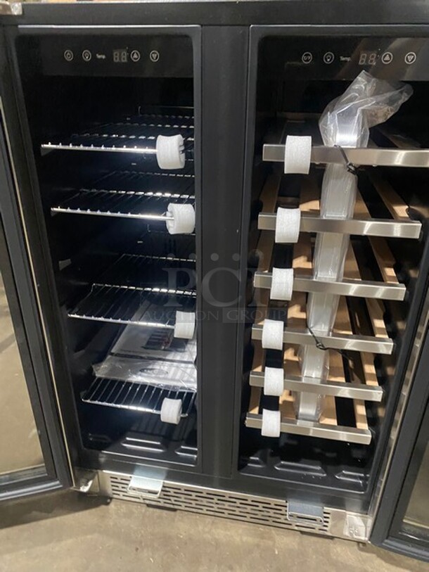 NEW! Whynter Built-In French Door Dual Zone 20 Bottle Wine 60 Can Beverage Cooler Merchandiser! MODEL BWB-2060FDS  115V 1PH - Image 5 of 9