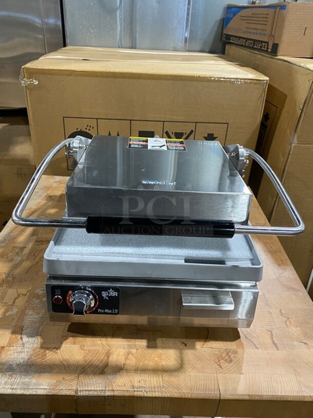 NEW! Star Countertop Two Sided Panini Grill! Stainless Steel! MODEL 9DPST14 SN:PST140922A0016 120V! Working! - Image 4 of 8