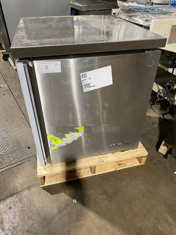 SCRATCH-N-DENT! LATE MODEL! 2023 Asber Commercial Single Door Lowboy/Worktop Freezer! All Stainless Steel! Model: AUTF27HCNEO SN: 8102804400 115V 60HZ 1 Phase