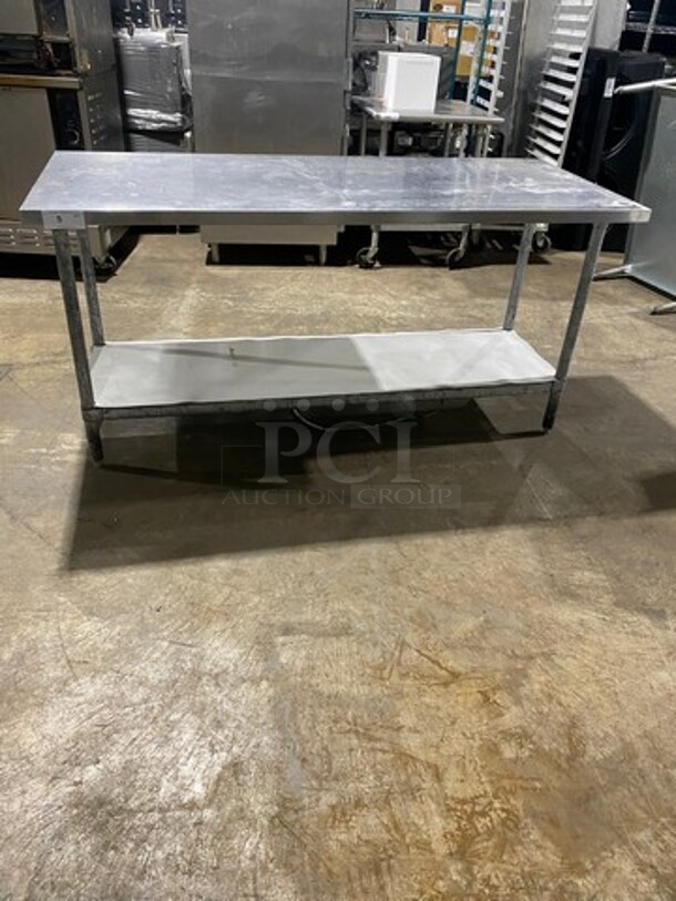 WOW! Universal Solid Stainless Steel Work Top/ Prep Table! With Storage Space Underneath! On Legs!